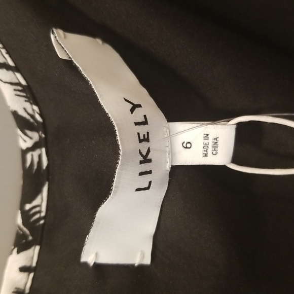 💕LIKELY💕 Saylor Dress ~ Black & White Abstract Floral Print 6 NWT - Picture 13 of 16